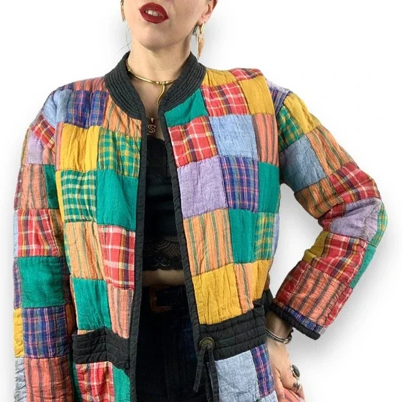 ❌SOLD❌90's patchwork color block cotton spring jacket by OSY - Picture 1 of 16